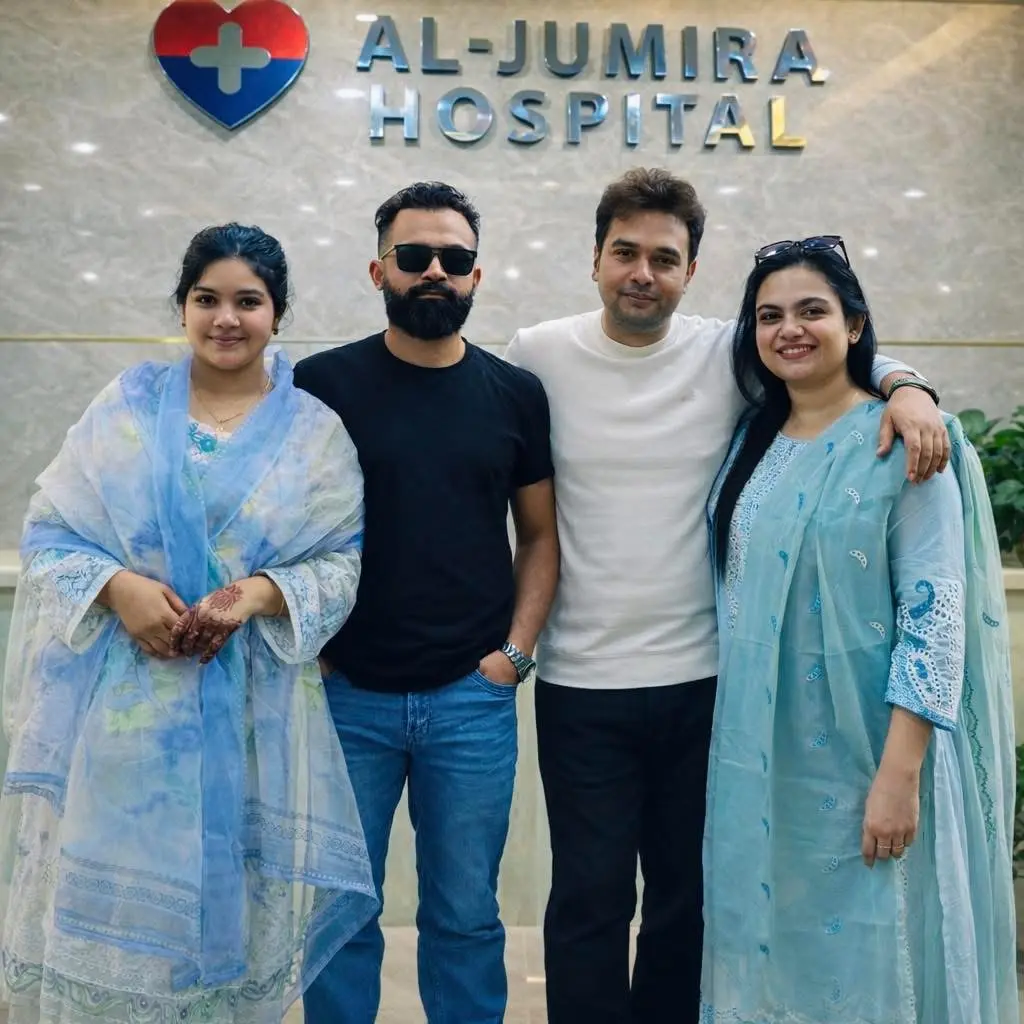 AL-JUMIRA HOSPITAL team at the hospital reception